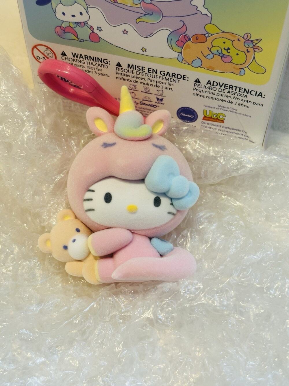 Hello Kitty Unicorn Hanger Flocked Figure Sanrio Pink New Open Box Collectible